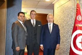 De gauche à droite, Slim Riahi, Hafedh Caïd Essebsi et Rached Ghannouchi. 