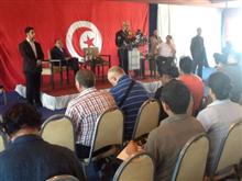 Rached Ghannouchi lors de la conférence de presse de ce matin. 