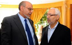 Hamadi Jebali et Rached Ghannouchi. 