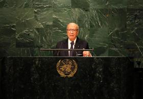 Béji Caid Essebsi à la tribune de l'ONU.