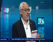 Rached Ghannouchi au micro d'Ahmed Mansour sur al-Jazeera. 