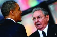 Barack Obama et Raul Castro. 