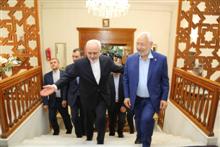 Ghannouchi et Zarif à la résidence de l'ambassadeur iranien à Tunis. 
