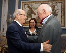 Edgar Morin reçu par Béji Caïd Essebsi à Carthage. 