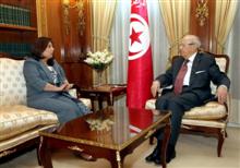 Béji Caïd Essebsi et Wided Bouchamaoui. 