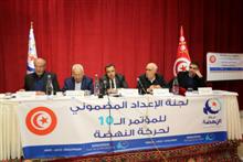 Hamadi Jebali côtes-à-côtes avec Rached Ghannouchi lors d'une récente conférence organisée par le mouvement. 