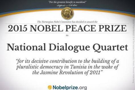Le Nobel de la paix 2015 accordée à la Tunisie. 