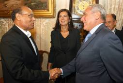 Moncef Marzouki avec Pietro Grasso et Laura Boldrini