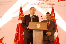 Conférence de presse conjointe Erdogan et Laâridh. 