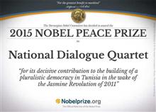 Le Nobel de la paix accordé l'année dernière au quartet. 