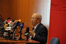 Béji Caïd Essebi lors de la conférence de presse de mardi. 