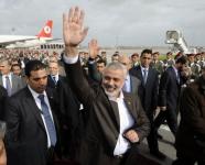 Ismaïl Haniyeh à son arrivé ce jeudi à Tunis, photo AFP. 