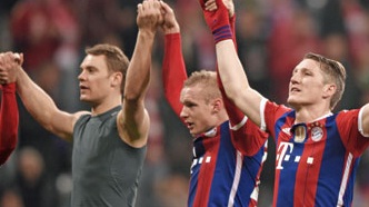 Les joueurs du Bayern fêtent leur victoire face à Hoffenheim