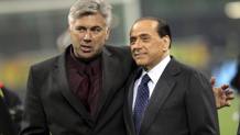 Carlo Ancelotti en compagnie de Silvio Berlusconi
