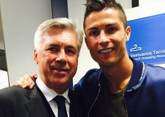 Carlo Ancelotti, en compagnie de Cristiano Ronaldo