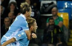 La joie des joueurs de la Lazio, vainqueurs à Udinese