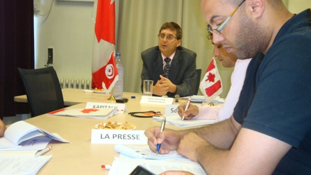 Ariel Delouya, ambassadeur du Canada en Tunisie, lors de la conférence de presse de ce matin.